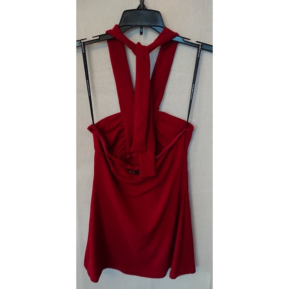 Women's/Junior's Red Shimmer Rampage Halter Top - Picture 6 of 7